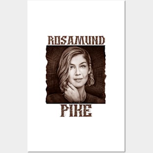 Rosamund Pike hand drawing graphic design and illustration by ironpalette Posters and Art